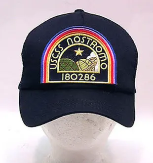 Black baseball cap with Nostromo logo.