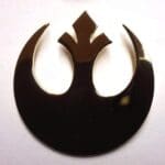 Rebel Alliance symbol in gold.