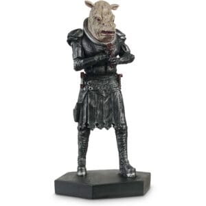 Doctor Who figurine of a rhino-like alien.