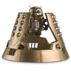 Gold Dalek figure with open casing.