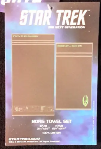 Star Trek Borg towel set, bath and hand.
