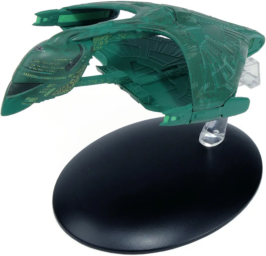 Green model of a Star Trek ship.