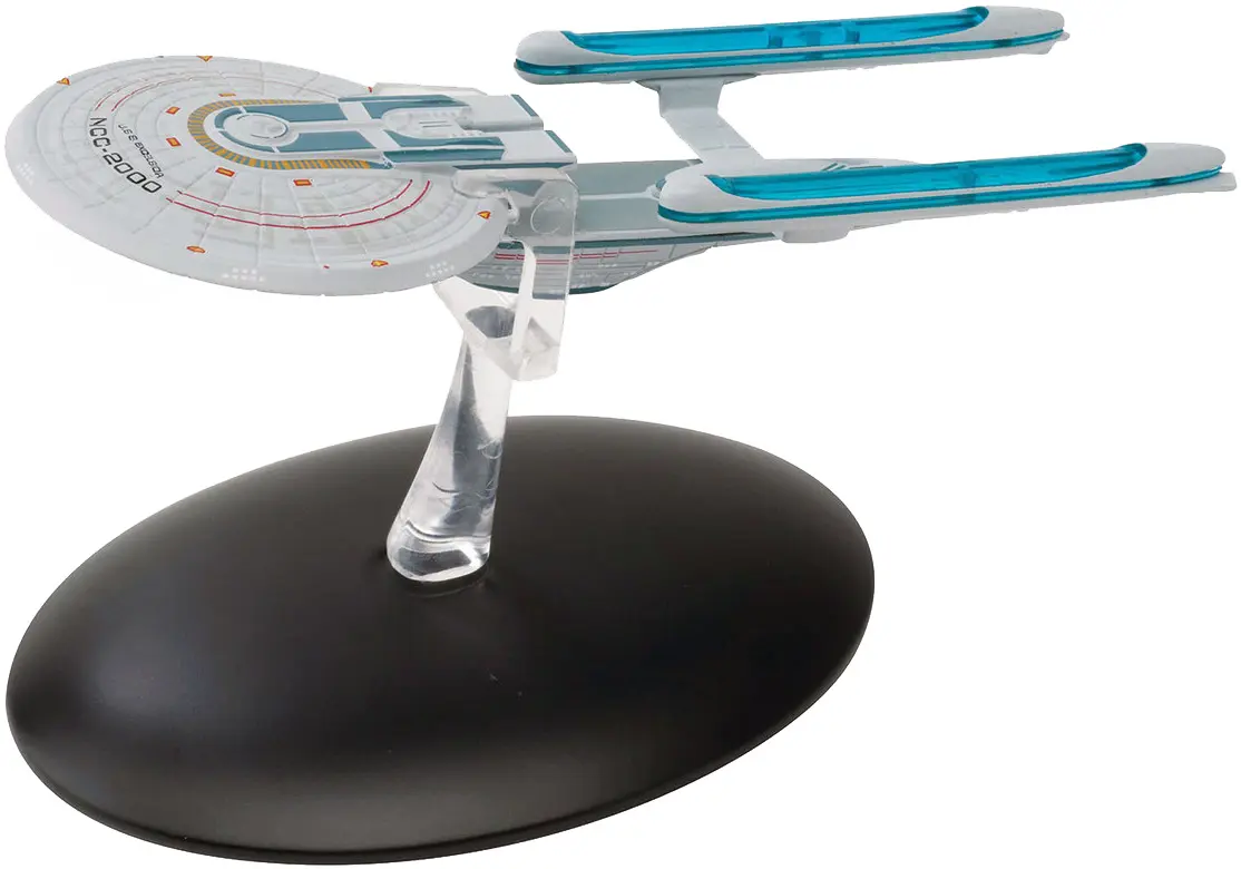 Starship Enterprise-E model on a base.