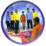 Star Trek crew on the Enterprise bridge.