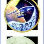 Star Trek Enterprise with crew signatures on plate.