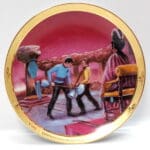 Star Trek commemorative plate with Kirk and Spock.