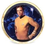 Star Trek commemorative plate with Captain Kirk.