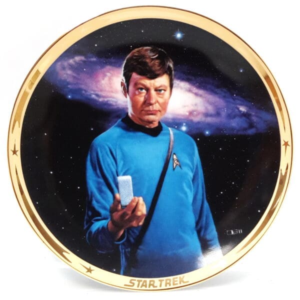 Star Trek commemorative plate with Captain Kirk.