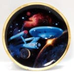 Star Trek USS Enterprise in space scene plate.