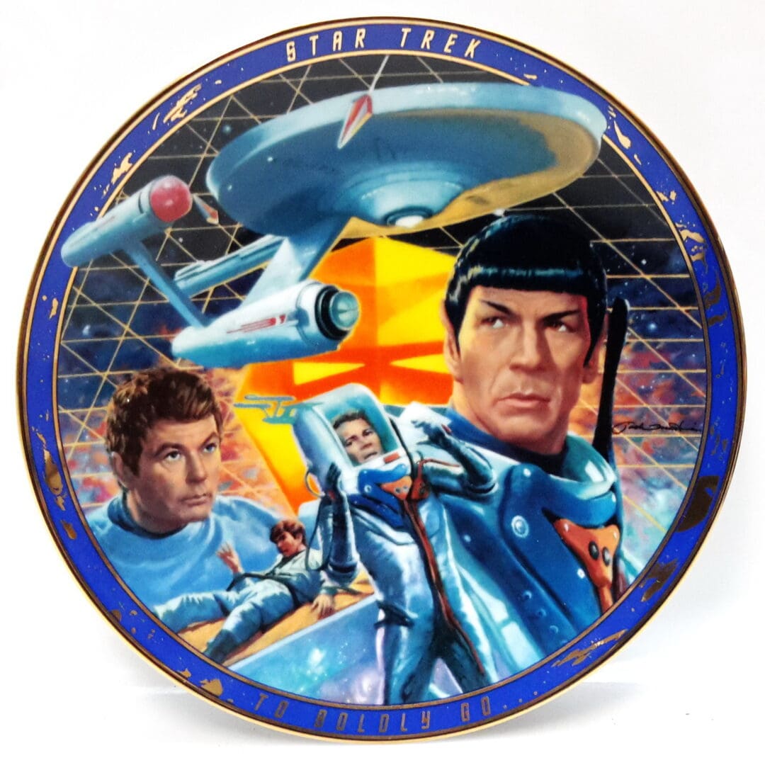 Star Trek commemorative plate with Kirk.