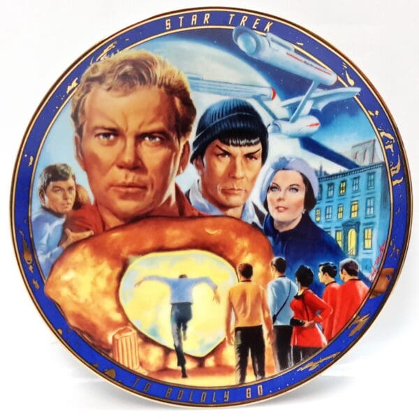 Star Trek "To Boldly Go" commemorative plate.