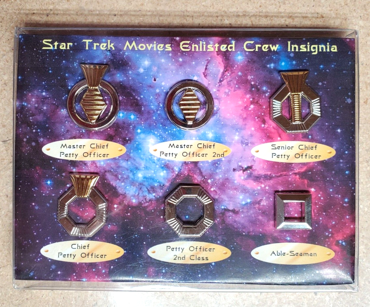 Star Trek movie enlisted crew insignia badges.