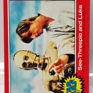 Star Wars trading card: Luke and C-3PO.