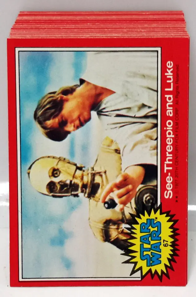 Star Wars trading card: Luke and C-3PO.