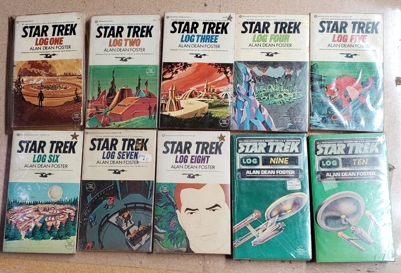 Star Trek book covers, logs 1-10.