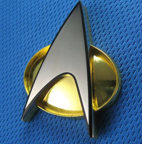 Star Trek insignia on a blue background.