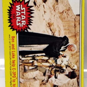 Star Wars card, Ben and Luke help C-3PO.