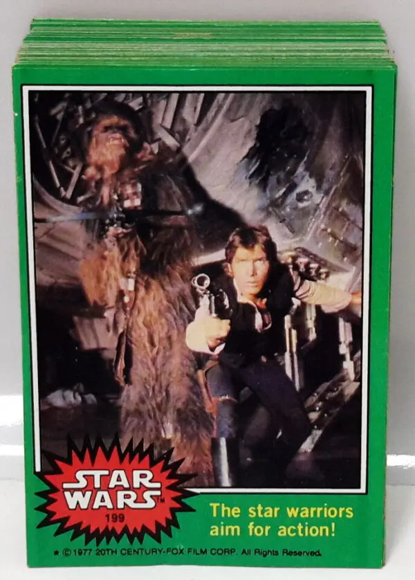 Star Wars trading card, Han Solo and Chewbacca.