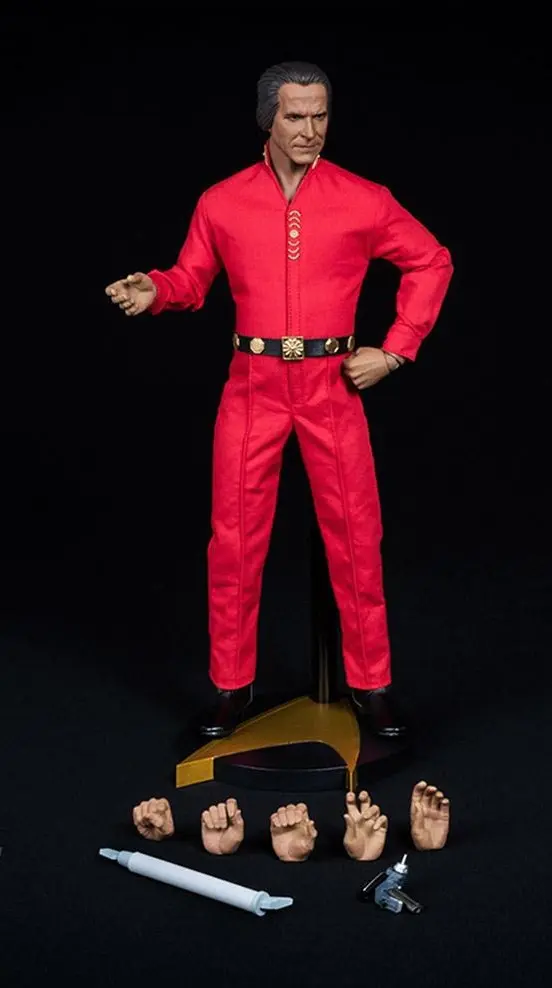 Star Trek action figure in red uniform.