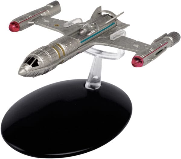 Silver model of the USS Enterprise NX-01.