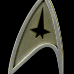 Starfleet insignia with a five-pointed star.