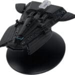 Blackbird starship model on a base.