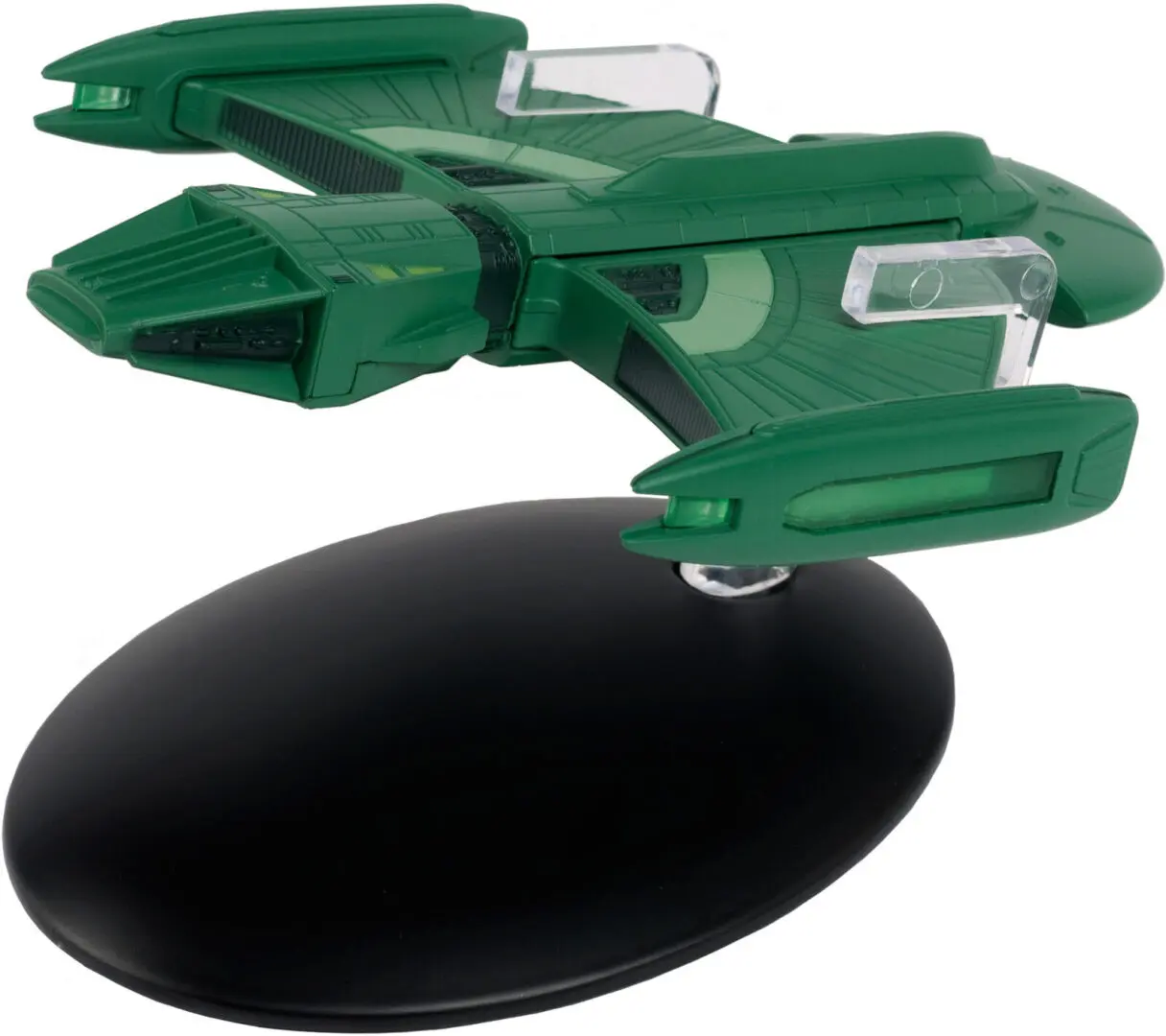 Green model of the USS Equinox starship.