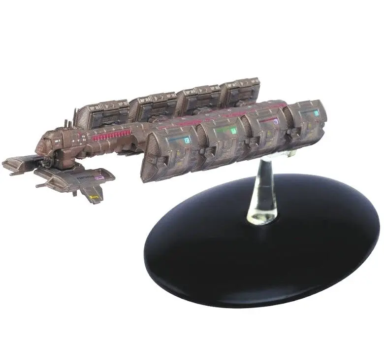 A brown and gray Star Trek cargo ship.