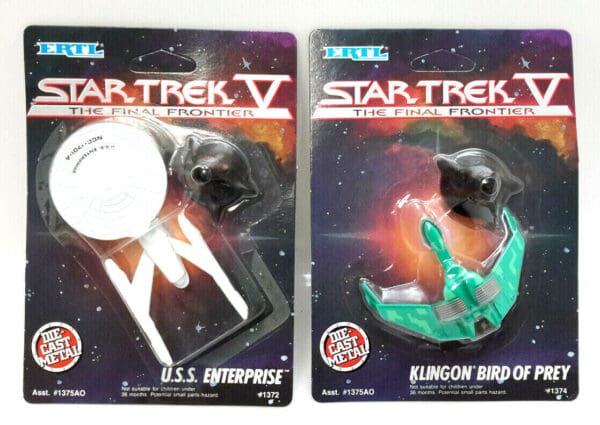 Star Trek V die cast Enterprise and Bird of Prey.