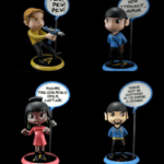 Star Trek themed bobblehead figures.