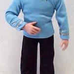 Star Trek action figure with red liquid.