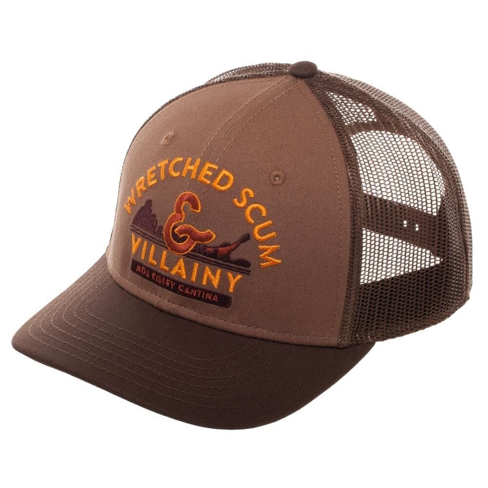 Brown trucker hat with "Wretched Scum & Villainy" logo.