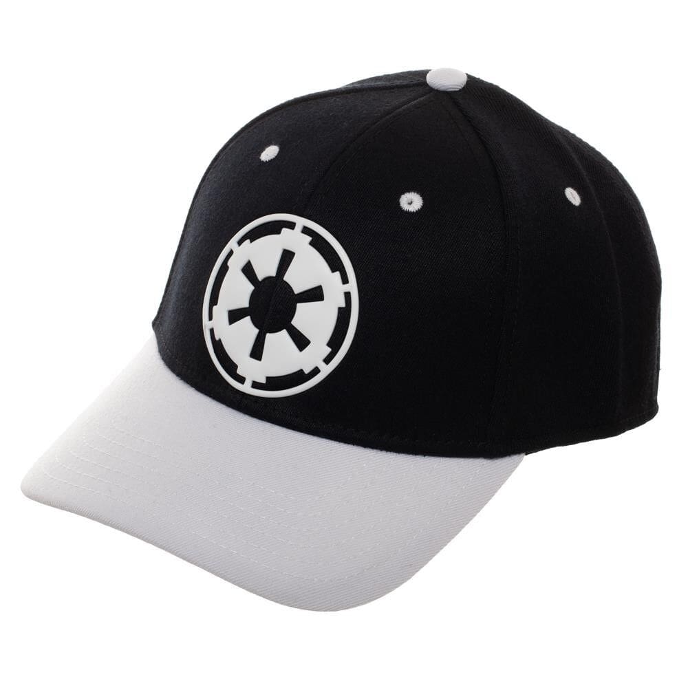 Black and white baseball cap with Imperial logo.
