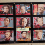 9 Star Trek Voyager autographed trading cards.