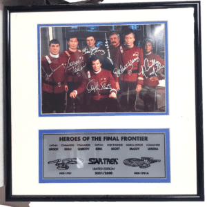 Star Trek cast autographed photo, framed.