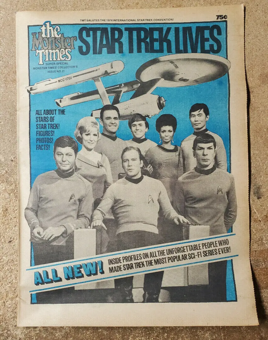 Star Trek Lives magazine cover with cast.