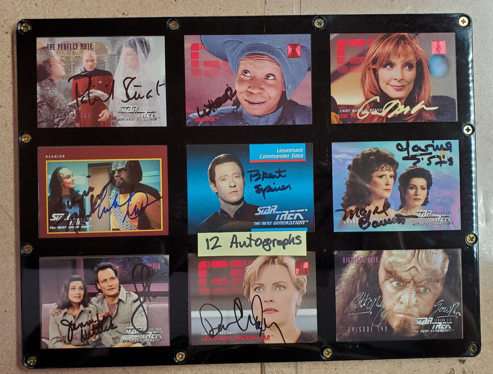 Star Trek: The Next Generation autographed cards.