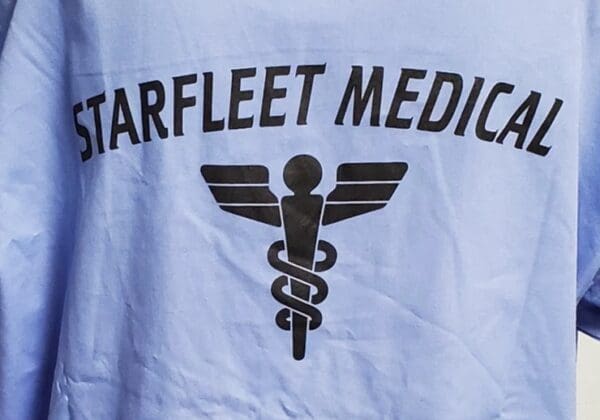 Vintage Style Star Trek Starfleet Blue Medical Scrub — Your Choice of Size - Image 2