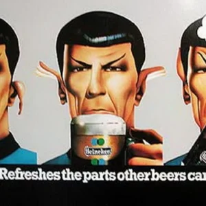 1975 Star Trek Mr Spock Beer Advertising Poster from UK- Original- 18"x7"-Rolled