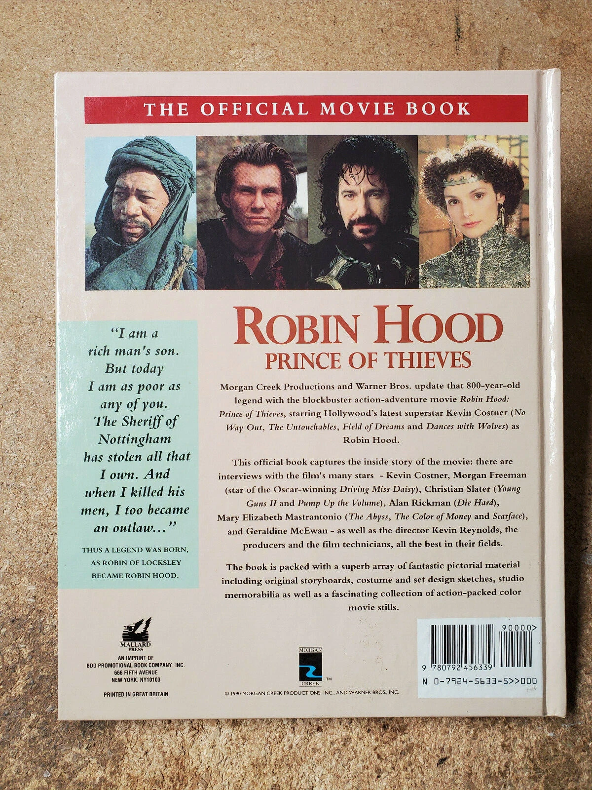 1991 Robin Hood: Prince of Thieves- HC Movie Storybook Book w/Photos- Unread - Image 3