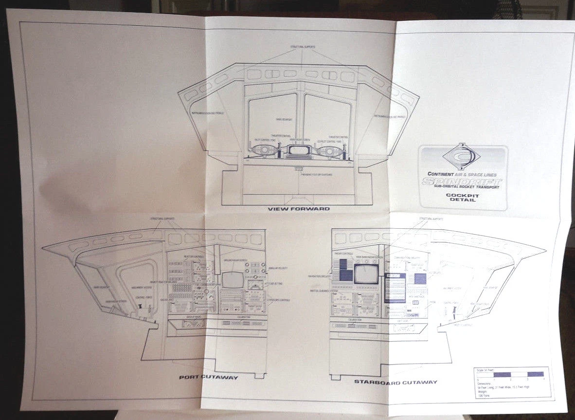 Vintage 1993 Land Of Giants Spindrift Blueprints & Technical Manual w Folder - Image 3